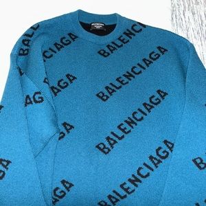 Balenciaga logo wool-blend oversized sweater